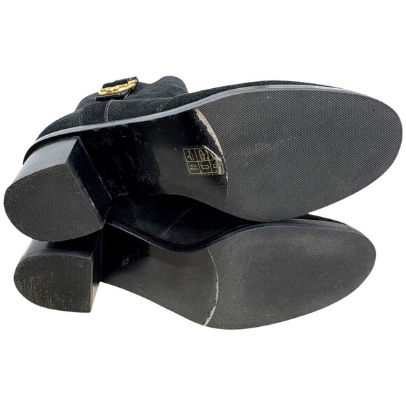 Tory Burch Marsden Black Suede Heeled Ankle Boots - Picture 10 of 12